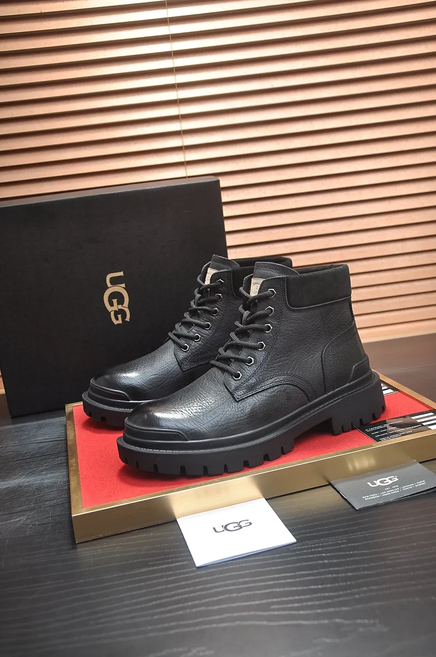 Men's shoes 💰640💶 [UGG] (full wool lining) top-end high-quality fur-in-one warm snow boots from Australia's warm luxury brand men's shoes, UGG-5877 official website synchronized, made of imported cowhide, carefully sewn...Imported rubber foam outsole (comfortable, soft, wear-resistant) The quality is really great...Exquisite workmanship, you can't put it down at first sight, available in sizes 39-44